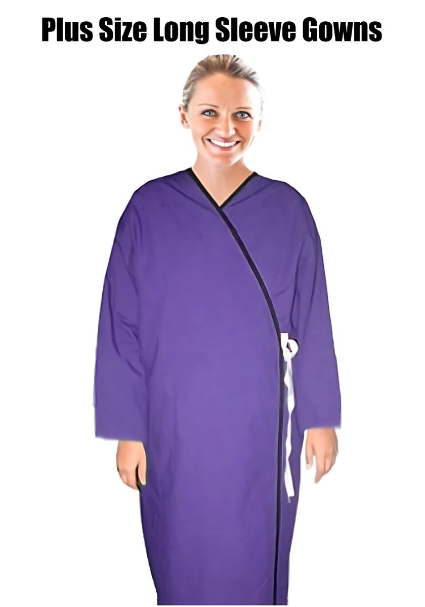 Plus Size Hospital Medical Long Sleeve Cloth Patient Exam Gowns
